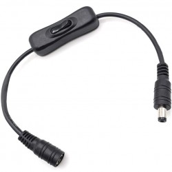 POWERTECH καλώδιο/διακόπτης τροφοδοσίας CAB-U158, 5.5x2.1mm, 30cm, μαύρο