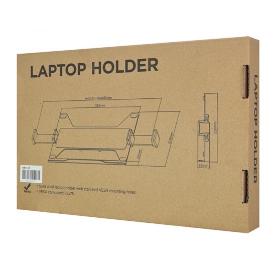 BRATECK βάση laptop NBH-6E για βάση οθονών, VESA 75x75, 11.6-17.3", γκρι