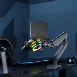 BRATECK βάση & ψύξη laptop NBH-8GL για βάση VESA, RGB, έως 17", μαύρη