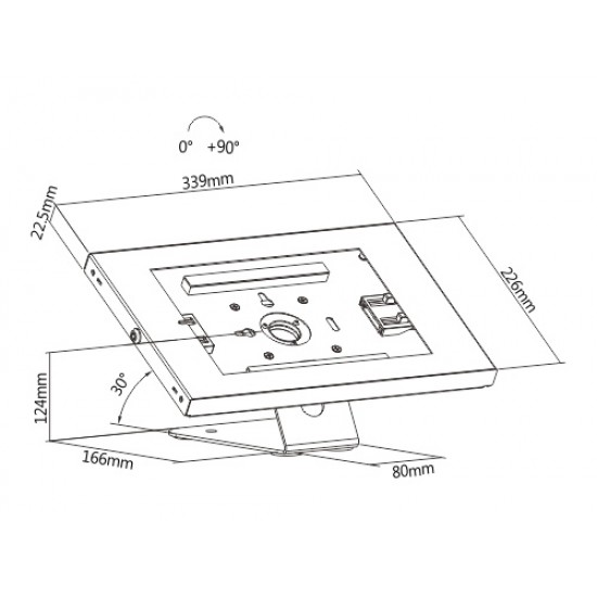 BRATECK επιτραπέζια βάση tablet PAD34-02, αντικλεπτική, 9.7-11", λευκή
