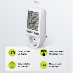 GOOBAY μετρητής κατανάλωσης ρεύματος 64590 με οθόνη, 16A, λευκός