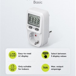 GOOBAY μετρητής κατανάλωσης ρεύματος 64589 με οθόνη, 16A, λευκός