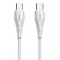 LDNIO καλώδιο USB-C σε USB-C LC611C, 65W PD, 1m, λευκό