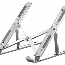 POWERTECH μεταλλική βάση laptop PT-1160, έως 18", foldable, ασημί