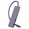 POWERTECH USB hub PTH-110, 4x θυρών, 10Gbps, USB-C σύνδεση, γκρι