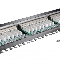 GOOBAY patch panel 93048 19"/1U, 24x ports, CAT 6 STP, μαύρo