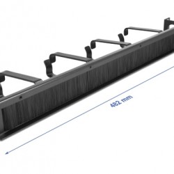 DELOCK cable management 67033, 19"/1U rack, 4x γάντζοι & βούρτσα, μαύρο