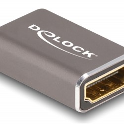 DELOCK αντάπτορας HDMI 60078 με Ethernet, 8K/60Hz, μεταλλικός, γκρι