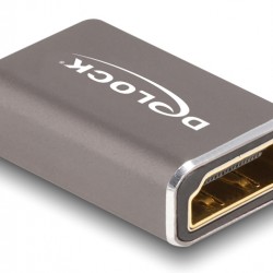 DELOCK αντάπτορας HDMI 60078 με Ethernet, 8K/60Hz, μεταλλικός, γκρι