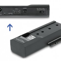 DELOCK docking station για M.2 NVMe/SATA ή 2.5"/3.5" SSD/HDD 64253, 10Gbps, μαύρο