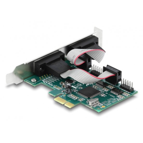 DELOCK κάρτα επέκτασης PCIe σε 4x RS-232 90410, 115.2Kbps