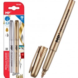 MP σετ μαρκαδόρων με μεταλλικά χρώματα PE180, 2mm, χρυσό & ασημί