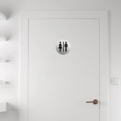SEILFLECHTER πινακίδα WC γυναικών/ανδρών 972069, αυτοκόλλητη, Φ75mm