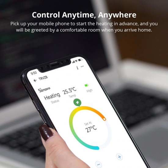 SONOFF smart θερμοστατική βαλβίδα για καλοριφέρ TRVZB, ZigBee, M30x1.5, 48x76mm, 6-28°C