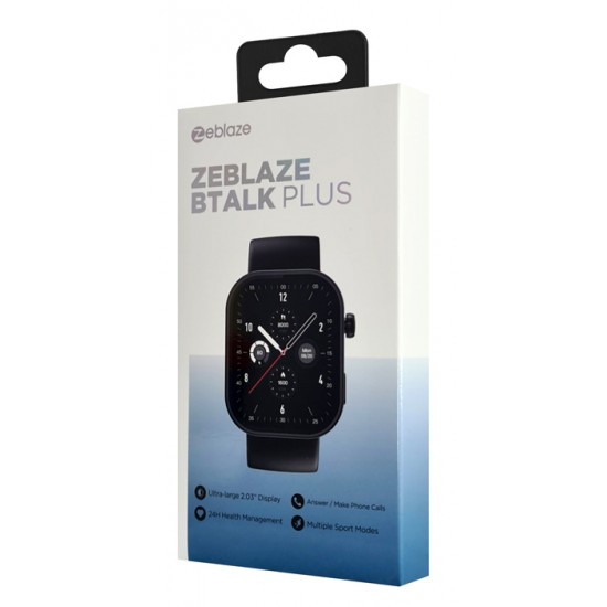 ZEBLAZE smartwatch Btalk Plus, heart rate, 2.03" IPS, IP68, μαύρο
