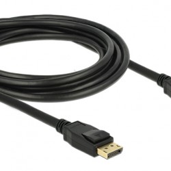 DELOCK καλώδιο DisplayPort 1.2 83807, 4K/60Hz, 21.6 Gbps, 3m, μαύρο