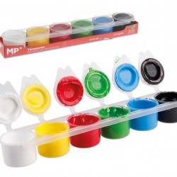 MP σετ τέμπερες ζωγραφικής PP162-01, 6x 15ml, διάφορα χρώματα