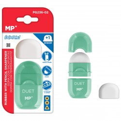 MP γόμα & ξύστρα με κάδο PG236-02-GN με ανταλλακτική γόμα, πράσινη