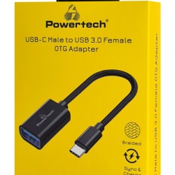 POWERTECH αντάπτορας USB-C σε USB 3.0 PTR-0146, 10 Gbps, γκρι