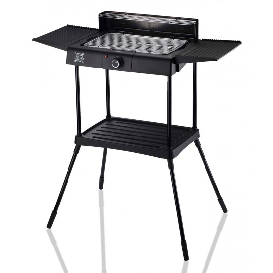 BRUNO επιδαπέδια ηλεκτρική ψησταριά BRN-0190, 2400W, με βάση & ρυθμιζόμενο θερμοστάτη, μαύρη