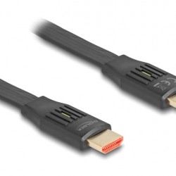 DELOCK καλώδιο HDMI 81002, flat, 8K/60Hz, 48 Gbps, eARC, HDR, 2m, μαύρο