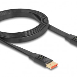 DELOCK καλώδιο DisplayPort 81006, flat, 8K/60Hz 32.4 Gbps HDR, 2m, μαύρο