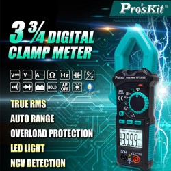 PROSKIT ψηφιακή αμπεροτσιμπίδα MT-3202, 600A AC, NCV, True RMS