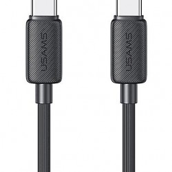 USAMS καλώδιο USB-C σε USB-C US-SJ691, 60W, 480Mbps, 1m, μαύρο