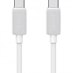 USAMS καλώδιο USB-C σε USB-C US-SJ691, 60W, 480Mbps, 1m, λευκό
