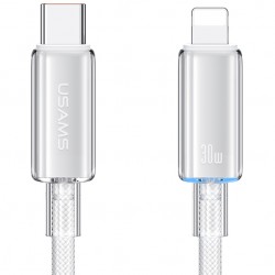USAMS καλώδιο Lightning σε USB-C US-SJ659, 30W, 480Mbps, 1.2m, λευκό