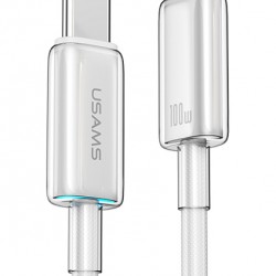 USAMS καλώδιο USB-C σε USB-C US-SJ660, 100W, 480Mbps, 1.2m, λευκό