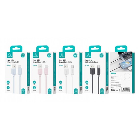 USAMS καλώδιο USB-C σε USB US-SJ688, 3A, 480Mbps, 1m, μαύρο