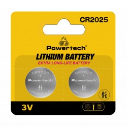 POWERTECH μπαταρίες λιθίου PT-1212, CR2025, 3V, 2τμχ