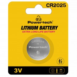 POWERTECH μπαταρία λιθίου PT-1211, CR2025, 3V, 1τμχ