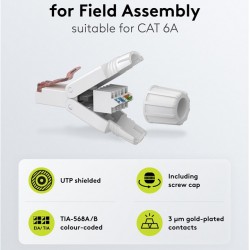 GOOBAY βύσμα RJ45 65942, CAT 6 UTP, tool-free, λευκό