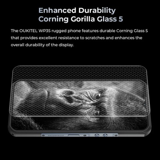 OUKITEL smartphone WP35, 6.6", 8/256GB, 5G, 11000mAh, IP68/IP69K, γκρι