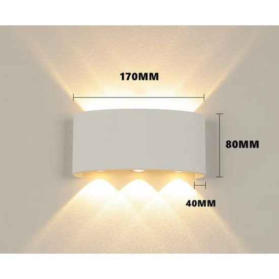 POWERTECH LED φωτιστικό τοίχου HLL-0160, 6W, 4000K, 510lm, IP65, λευκό