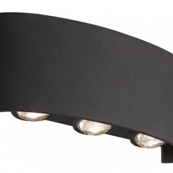 POWERTECH LED φωτιστικό τοίχου HLL-0161, 6W, 4000K, 510lm, IP65, μαύρο