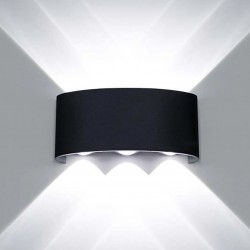 POWERTECH LED φωτιστικό τοίχου HLL-0161, 6W, 4000K, 510lm, IP65, μαύρο