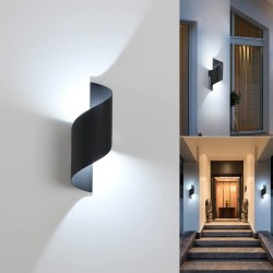POWERTECH LED φωτιστικό τοίχου HLL-0163, 10W, 4000K, 850lm, IP65, μαύρο
