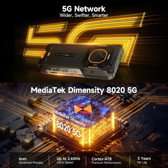 ULEFONE smartphone Armor 26 Ultra Walkie-Talkie, 6.78", 12/512GB, 5G, 15600mAh, IP68/IP69K, μαύρο