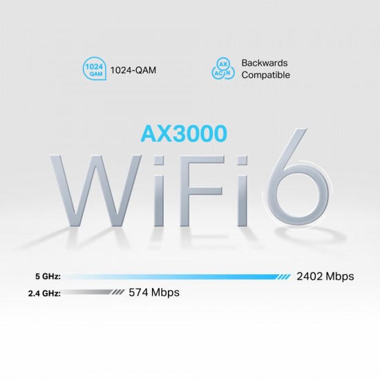TP-LINK Router NX510V με θύρα τηλεφώνου, 5G, WiFi 6, 3000Mbps, V.1.0