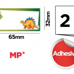 MP αυτοκόλλητες ετικέτες τετραδίων PN125-109, 65x32mm, 8 σχέδια, 16τμχ