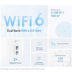 TP-LINK Home Mesh Wi-Fi 6 System Deco X10, 1500Mbps AX1500, Ver. 1.0