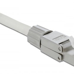 DELOCK βύσμα RJ45 CAT 6A STP 86477, tool-free, ασημί