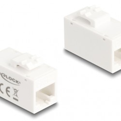 DELOCK Keystone module RJ45 90639, θηλυκό σε θηλυκό, Cat 6A UTP, λευκό