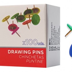 MP χρωματιστές πινέζες PA485C-S, μεταλλικές, 10mm, 100τμχ