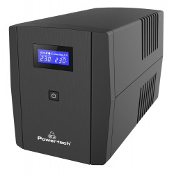 POWERTECH UPS Line Interactive PT-1298 με οθόνη, 2200VA, 1320W, 4x Schuko, 2x RJ45/RJ11, USB Type B