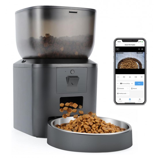 BRUNO smart ταΐστρα κατοικίδιων BRN-0212, κάμερα 2MP με night vision, 4L, WiFi, μαύρη