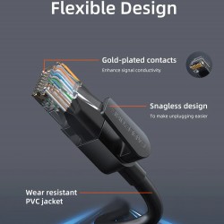 CABLETIME καλώδιο δικτύου CT-CAT6U, CAT 6 UTP, 250 MHz, CCA, 1m, μαύρο